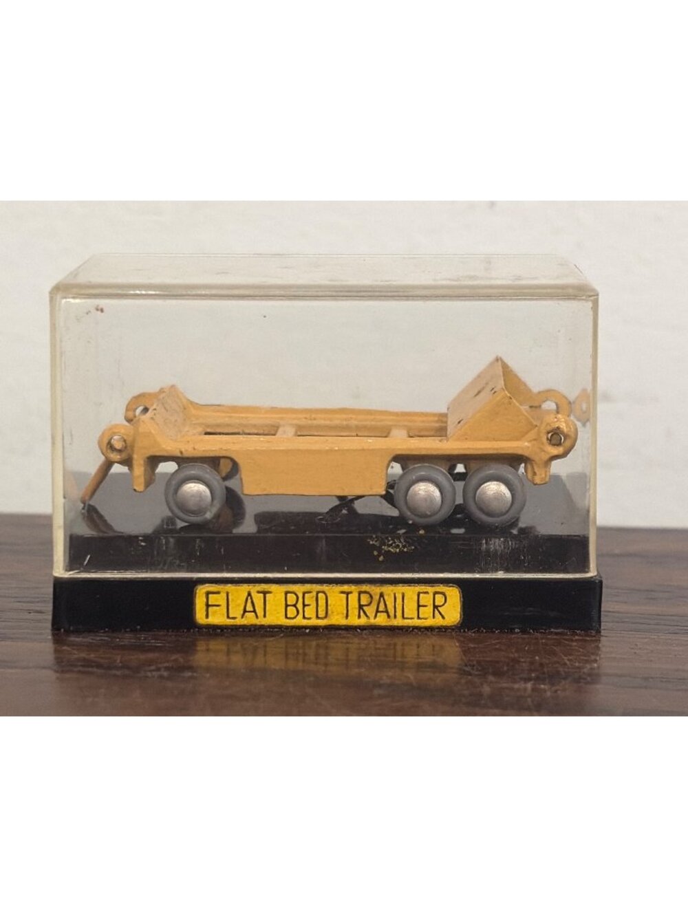 Vintage Unmarked Transporter Flatbed Trailer Diecast 1955 Yellow/Black